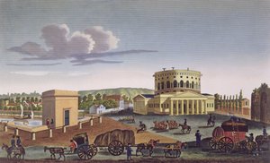 The Barriere de la Villette, ca. 1815-20 (fargegravering)